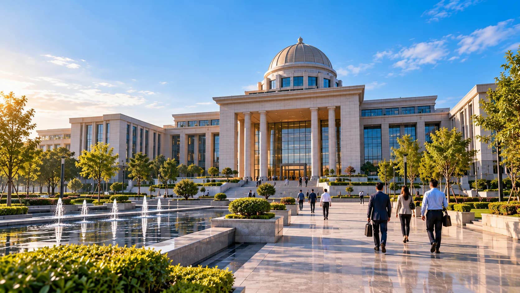 Modern government facility with public service operations, professional staff, administrative systems, and organized institutional activities.